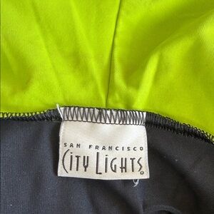 City Streets Black and Neon Green Sleeveless Hoodie